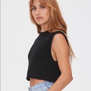 Forever 21 sweater knit crop top - cream